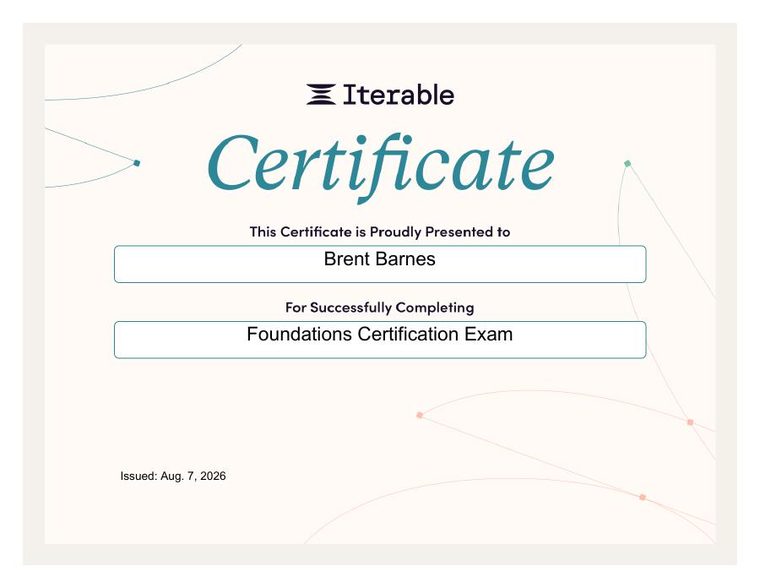 Iterable Foundations certificate