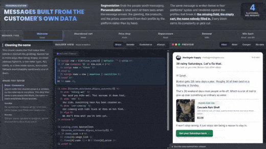 Personalization builder preview
