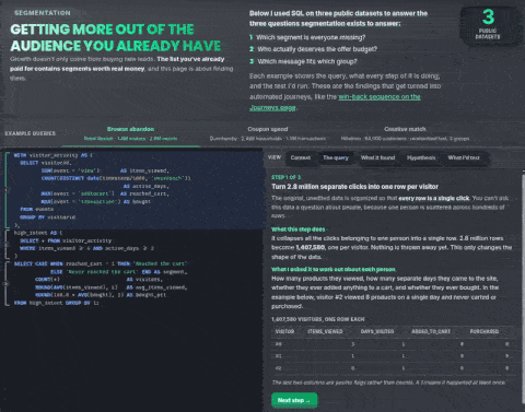 Segmentation query preview