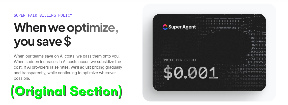 Super Fair Billing Policy reference section