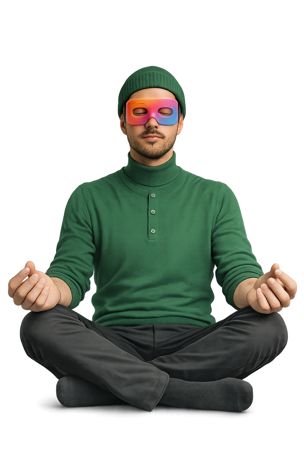 Meditating super agent illustration